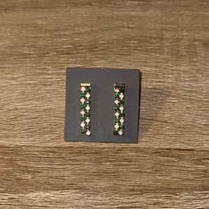 Vintage Elegant Green and Gold Drop Earrings